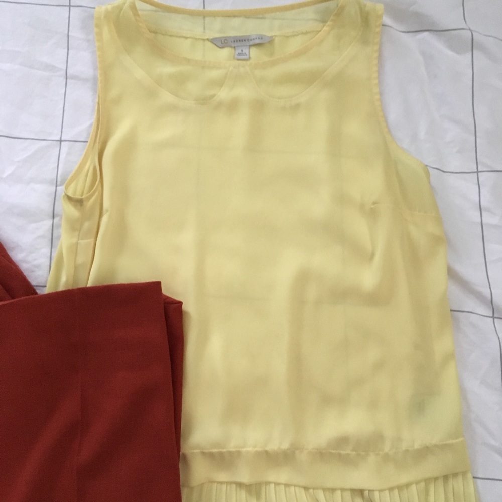 Creamy yellow ruffle hem blouse // Lauren Conrad-*FREE Solar-Powered Dancing Toy